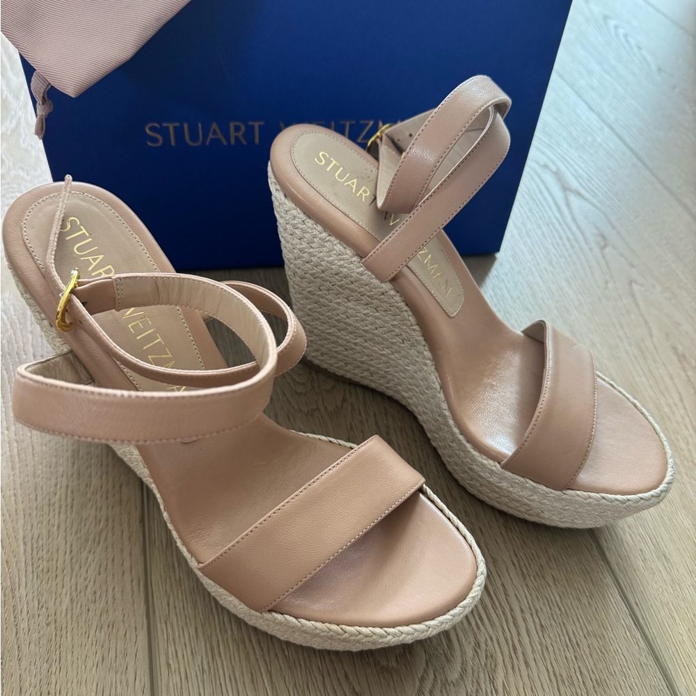 Stuart Weitzman Nudist Wedge Platform Espadrilles